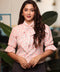 Half Sleeve Neck Tie Pink Top